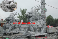 石雕麒麟安裝地點(diǎn)；湖北黃岡鋼構(gòu)工程有限公司