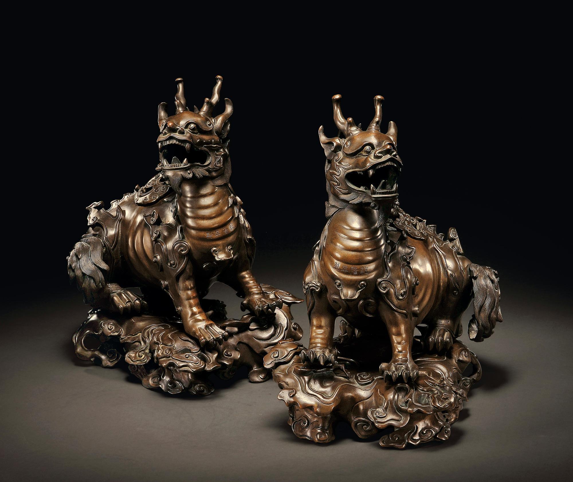 石雕麒麟的噴銅效果 石雕麒麟的噴銅效果