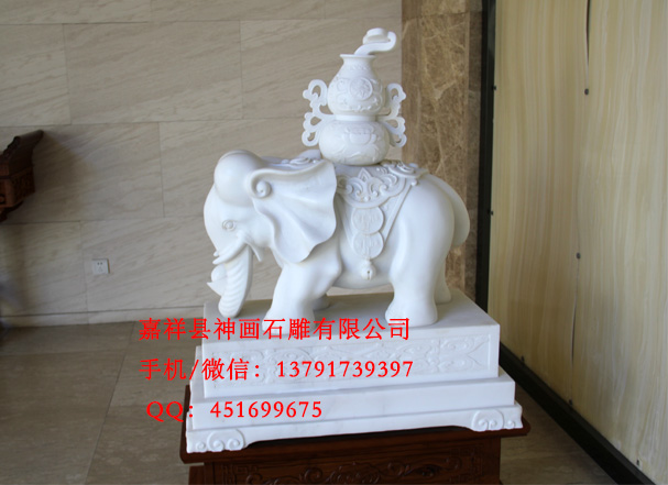 花崗巖石雕大象雕刻-安裝地方酒店門(mén)口