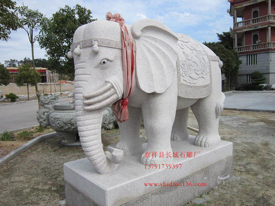 石雕大象雕刻 石雕大象