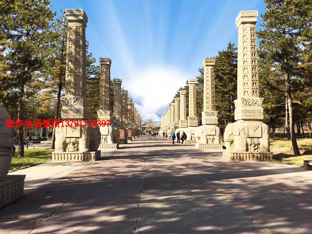 石雕千佛柱 寺院石雕千佛柱圖片佛教千佛柱樣式