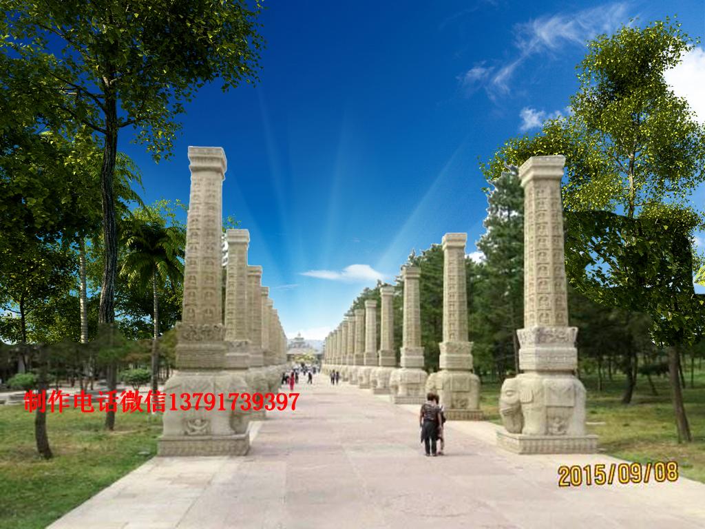 寺院石雕千佛柱 寺院石雕千佛柱圖片佛教千佛柱樣式