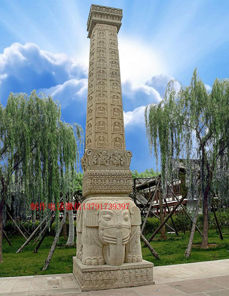 寺院石雕千佛柱 寺院石雕千佛柱圖片佛教千佛柱樣式